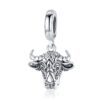 S925 Sterling Silver Bull Head Pendant DIY Bracelet Necklace Accessories