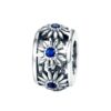 S925 Pure Silver DIY Bracelet Accessories Plant Blue Daisy Spacer