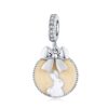 S925 Sterling Silver Bunny Round Pendant DIY Bracelet Necklace Accessories