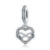 S925 Sterling Silver Heart Shaped Diamond Pendant DIY Bracelet Necklace Accessories