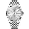OLEVS 9801 Men Diamond Waterproof Dual Calendar Mechanical Watch