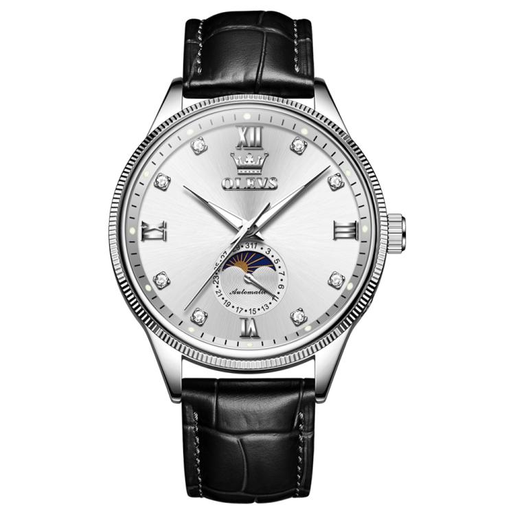 OLEVS 7039 Men Sun Moon Star Luminous Waterproof Mechanical Watch
