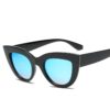 Cat Eye Mirrored Metal Frame UV400 Sunglasses for Women
