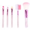 5 in 1 Pink Stripes Pattern Professional Makeup Tool Kit