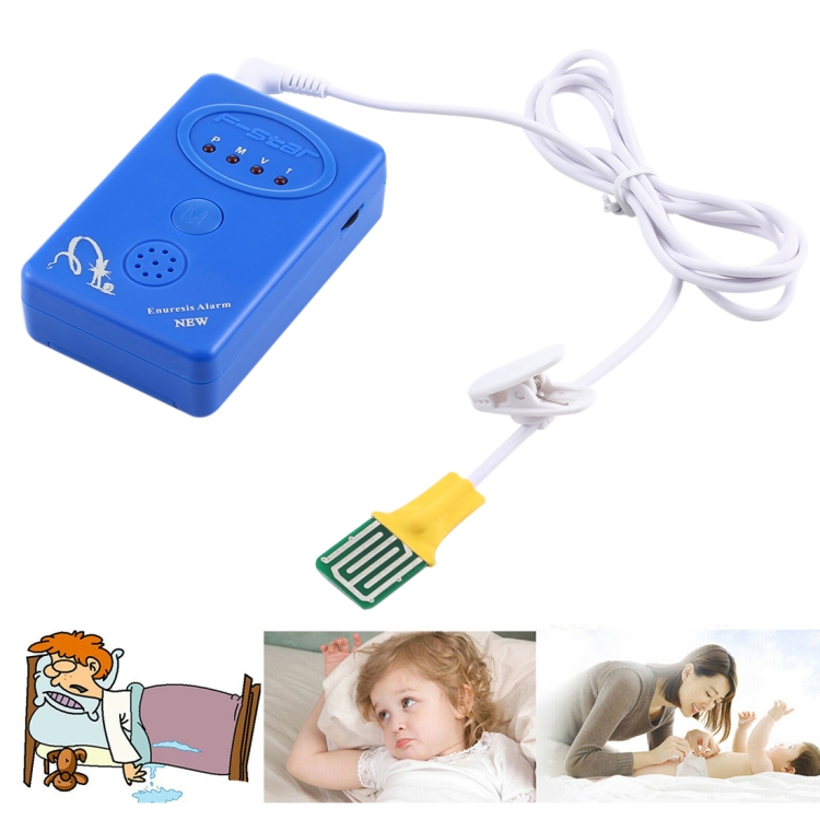 SVY001B Adult / Baby Bedwetting Enuresis Urine Bed Wetting Alarm +Sensor With Clamp(Blue)