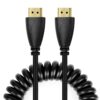 1.4 Version, Gold Plated 19 Pin HDMI Male to HDMI Male Coiled Cable, Support 3D / Ethernet, Length: 60cm (can be extended up to 2m)