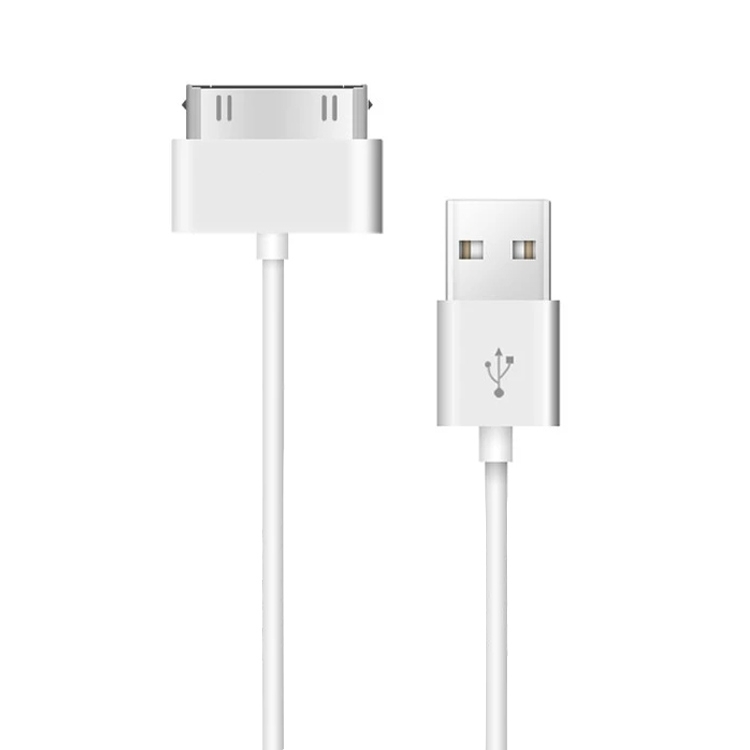 30 Pin Male to USB Male Charging & Data Sync Cable for iPad / 2 / 3, iPhone 4 & 4s, iPod Nano, iPod Touch, Length: 1m(White)