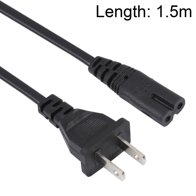 High Quality 2 Prong Style US Notebook AC Power Cord, Length: 1.5m