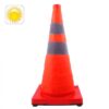 3-LED Solar Lift Traffic Safety Warning Road Cones, Height: 56cm