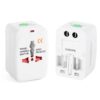 All in 1 (EU + AU + UK + US Plug) World Universal Travel Adaptor(White)