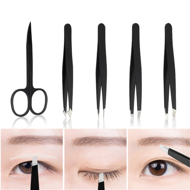 5 PCS / Set Eyebrow Beauty Tools Eyebrow Tweezers Vlip