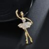 Crystals Flower Skirt Ballet Dancer Ballerinas Brooch