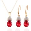 Fashion Diamond Ladies Crystal Zircon Drop Necklace Earring Set