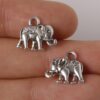 24 PCS Zinc Alloy Antique Silver Elephant DIY Charms Pendants