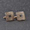 Classic Luxury Rhinestone Crystal Square Custom Enamel Men Cufflink Male French Shirt Cuff links Wedding