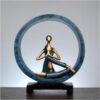 Modern Abstract Art Resin Yoga Pose Statue Yoga Studio Decorations