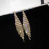 Super Flash Diamond Two-color Tassel Earrings for Women