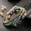 Women Four Seasons Bohemian Multi-layer Beaded Elastic Bracelet