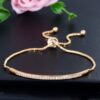 Adjustable Exquisite Hand Jewelry Micro-inlaid Zircon Shiny Single Row Curved Aracelet