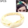 5 PCS Retro Floral Printed Ladies Classic Cross Hair Bands