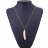 Vintage Long Necklace Jewelry Simple Feather Pendant Necklaces