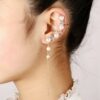 Women Fashion Tassel Left Ear Alloy Clip Earrings Snow Ear Bone Clip