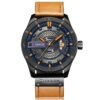 CURREN M8301 Men Military Sports Watch Quartz Date Clock Leather Wristwatch