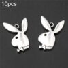 10pcs Antique silver Handsome rabbit gentleman charm earring Necklace DIY  jewelry alloy Pendants A792