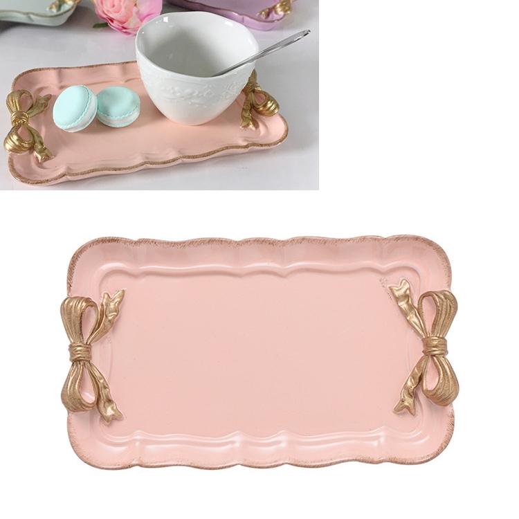 Rectangle Cute Bow Cake Dessert Small Plate Towel Dish Small Jewelry Storage Tray
