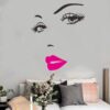 Sexy Lips Woman Portrait Beauty Salon Bedroom Living Room Decoration PVC Wall Sticker