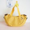 Cartoon Shoulder Tote Bag Fruit Banana Apple Embroidered Canvas Kids Crossbody Messenger Bags