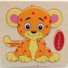 2 PCS Educational Toddler Wooden Toy Cartoon Animal 3D Puzzle