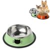 Non-slip Pet Stainless Steel Painted Cat Food Feeder