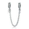 S925 Sterling Silver Stackable Heart-shaped Pendant Safety Chain