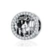 S925 Sterling Silver Beads DIY Bracelet Charm Family Hollow Jewelry Accessories