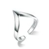 S925 Sterling Silver Ring Horn Point Opening Ladies Ring
