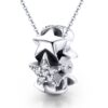 S925 Sterling Silver Small Star Bead Inlaid Zircon Necklace Bracelet Pendant