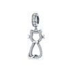 S925 Sterling Silver Pendant Diy Bracelet Accessories Zircon Cat Pendant Jewelry