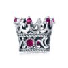S925 Sterling Silver Red Crown Beads DIY Bracelet Accessories