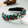 Gold Velvet Headband High-end Color Full Rhinestone Handmade Wide-brimmed Headband