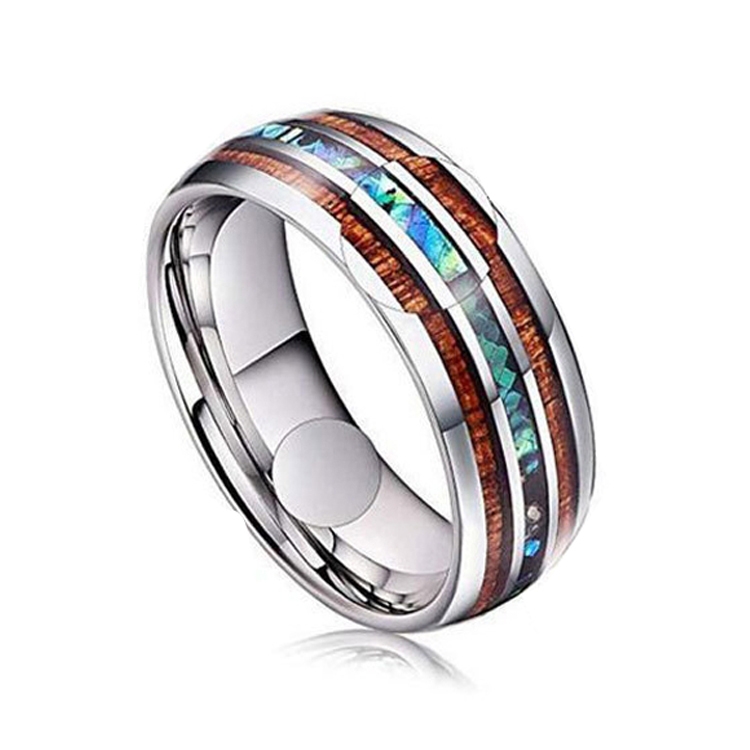 Ceramic Tungsten Steel Dragon Texture Ring for Men, Ring Size:9