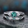2 PCS/Set Women Fashion Zircon Gemstone Ring