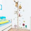 Cartoon Animals Lion Monkey Owl Elephant Height Measure DIY Waterproof PVC Wall Sticker