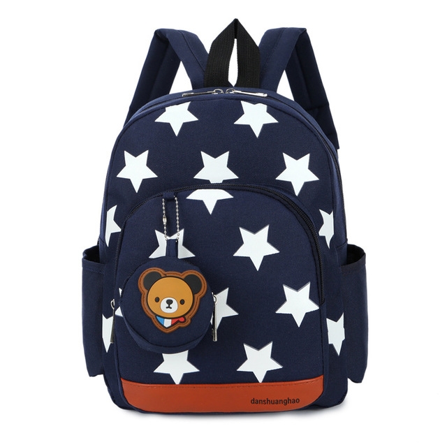 Nylon Stars Printing Kindergarten Children Backpack Schoolbag