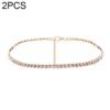 2 PCS Fashion Jewelry Accessories Luxury Rhinestone Choker Necklace for Women Temperament Collar Necklace
