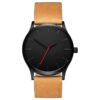 Men Simple Matte Leather Belt Quartz Watch