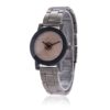 2 PCS Brown Glass Gear Tungsten Steel Strap Watch for Men / Women