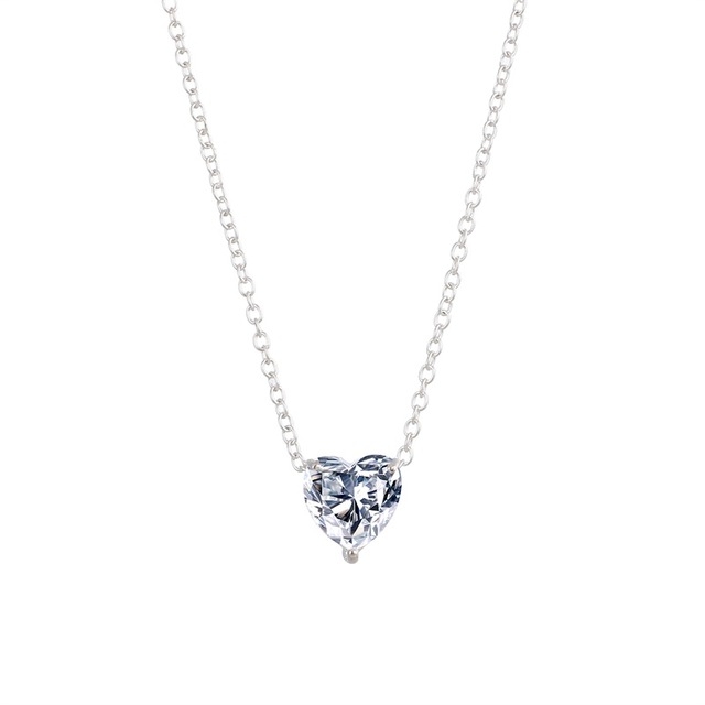 Crystal Heart Pendant Necklace Female Short Chain Necklace