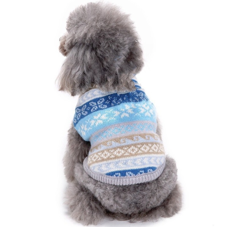 Autumn Winter Pet Clothes Christmas Snowflake Knitted Pattern Sweater