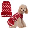 Autumn Winter Pet Red Love Sweater Festive Christmas Pet Clothes